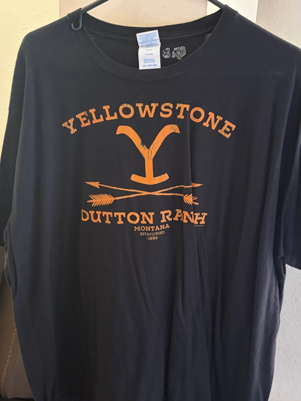 Yellowstone Dutton Ranch Graphic Tee - Black with Orange Print